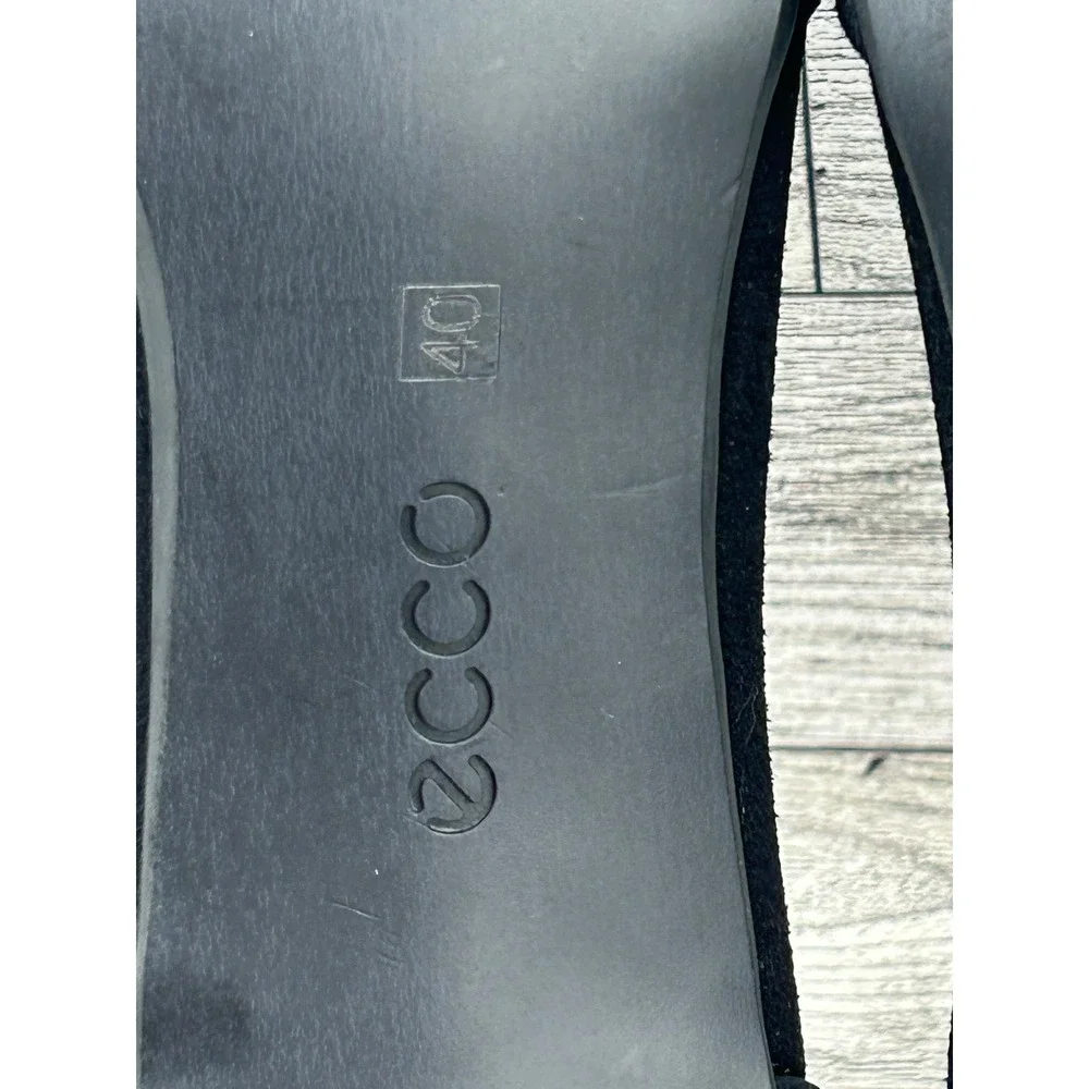 ECCO Shape 75 Black Suede‎ Pointed Toe Ankle Boots Women Sz EU 40 US 9-9.5